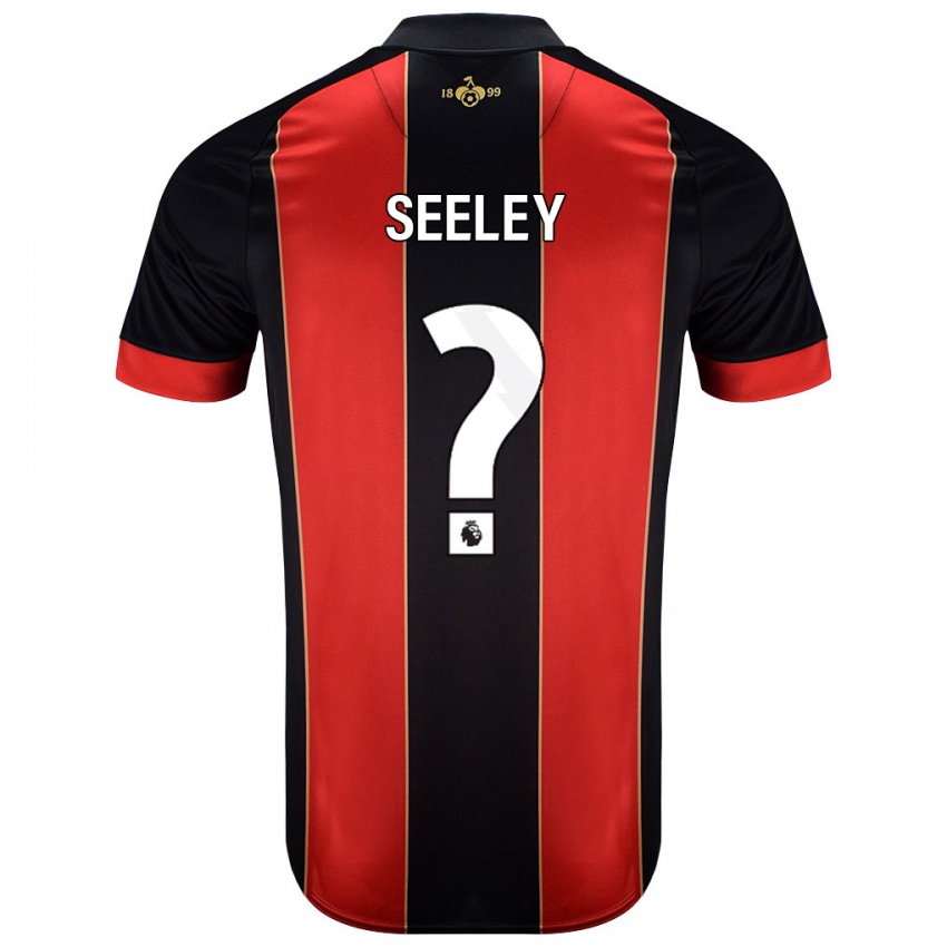 Férfi Will Seeley #0 Piros Fekete Hazai Jersey 2024/25 Mez Póló Ing