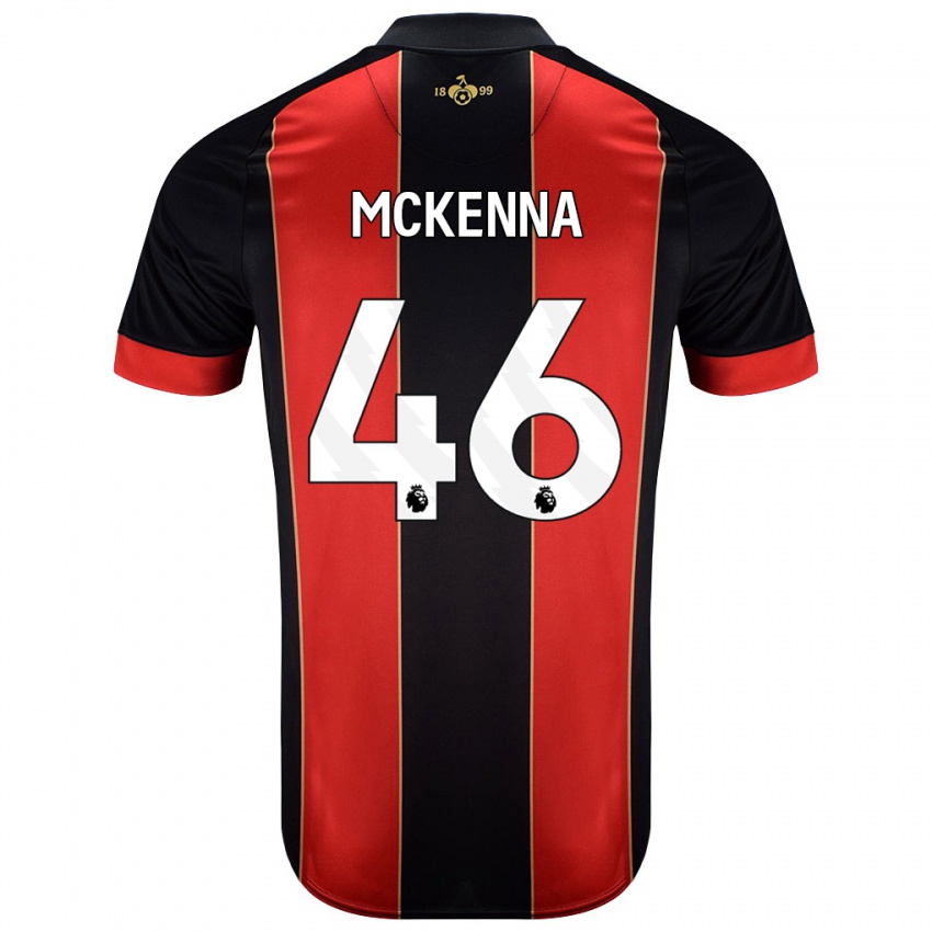 Férfi Callan Mckenna #46 Piros Fekete Hazai Jersey 2024/25 Mez Póló Ing