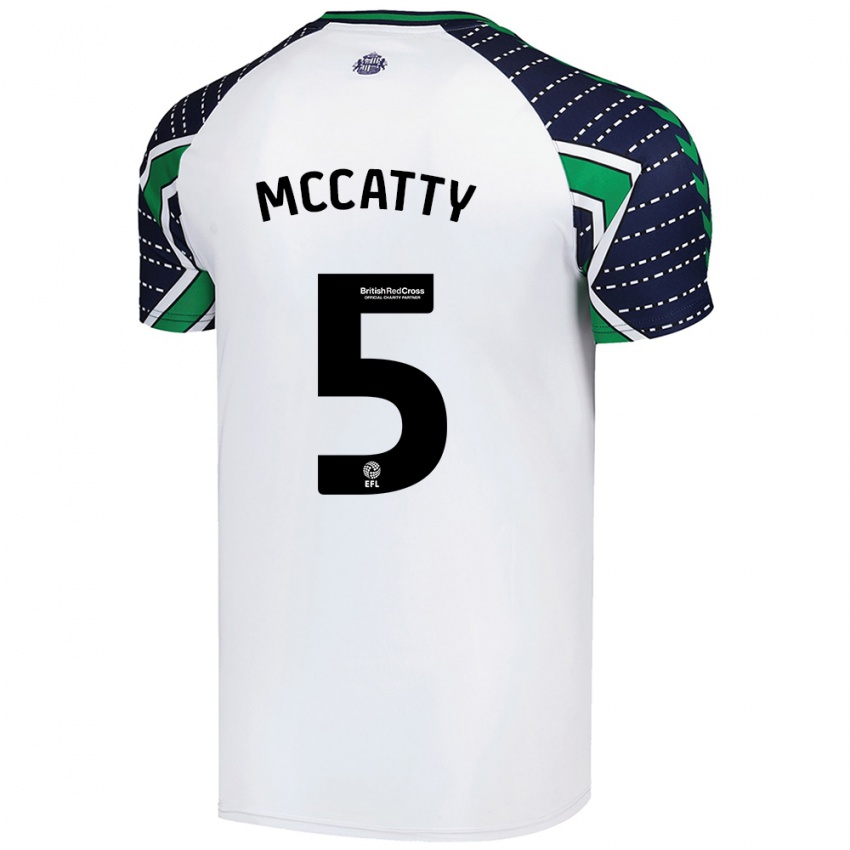 Férfi Grace Mccatty #5 Fehér Idegenbeli Jersey 2024/25 Mez Póló Ing