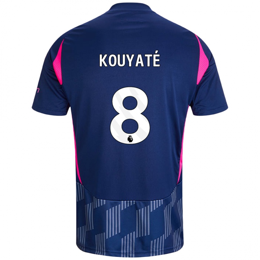 Férfi Cheikhou Kouyate #8 Királykék Rózsaszín Idegenbeli Jersey 2024/25 Mez Póló Ing