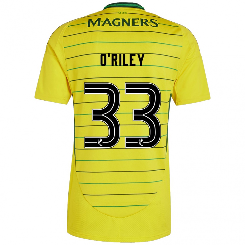 Férfi Matt O'riley #33 Sárga Idegenbeli Jersey 2024/25 Mez Póló Ing