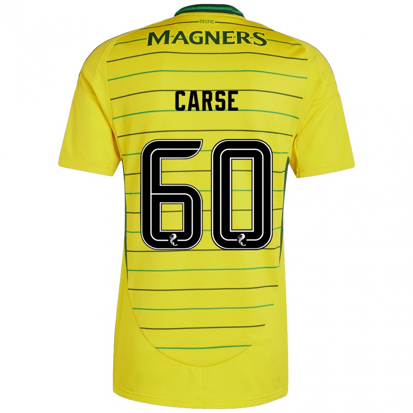 Férfi Mackenzie Carse #60 Sárga Idegenbeli Jersey 2024/25 Mez Póló Ing