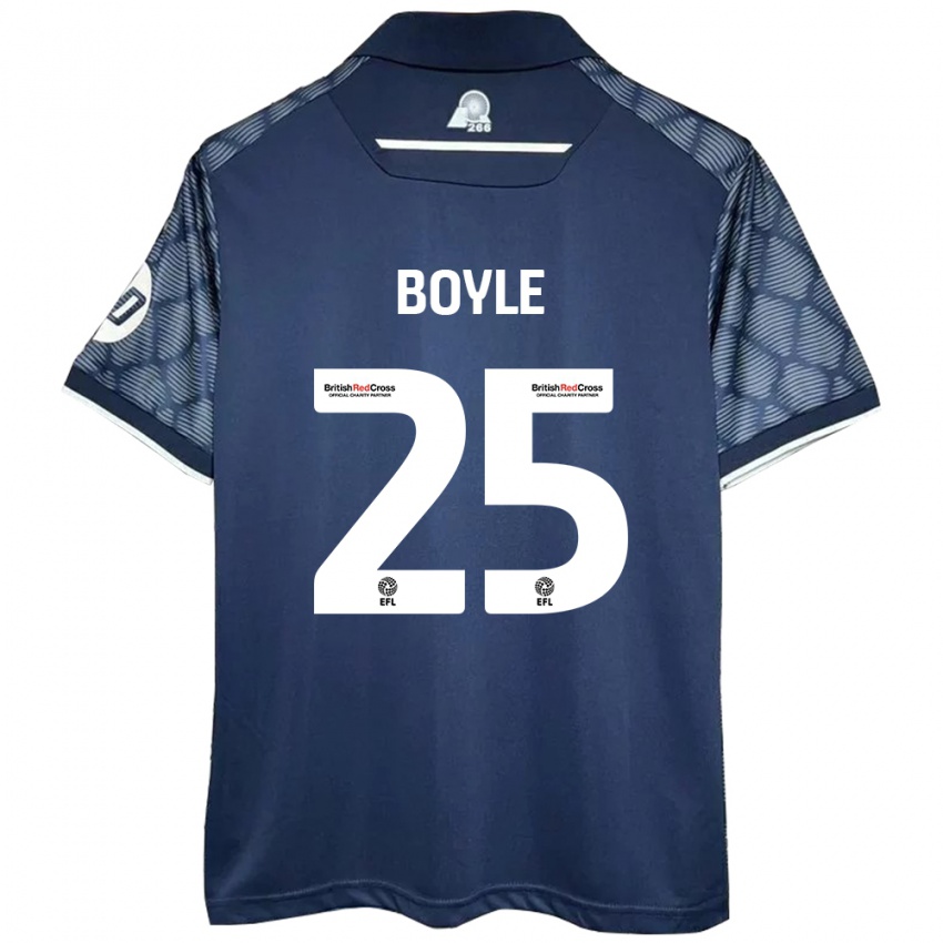 Férfi Will Boyle #25 Fekete Idegenbeli Jersey 2024/25 Mez Póló Ing