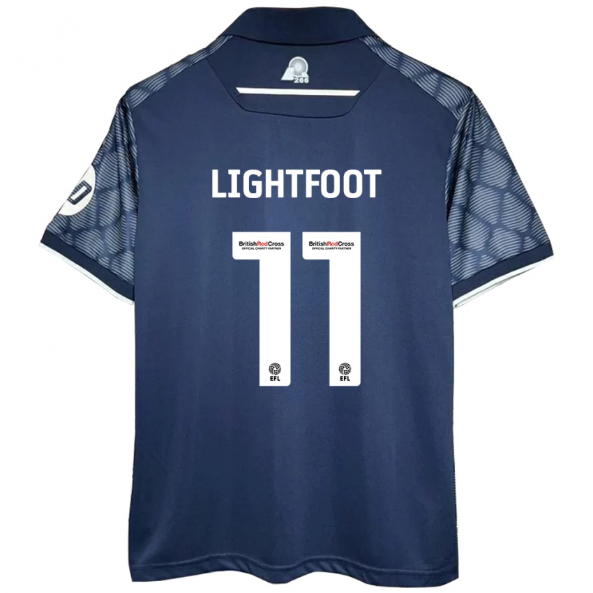 Férfi Amber Lightfoot #11 Fekete Idegenbeli Jersey 2024/25 Mez Póló Ing