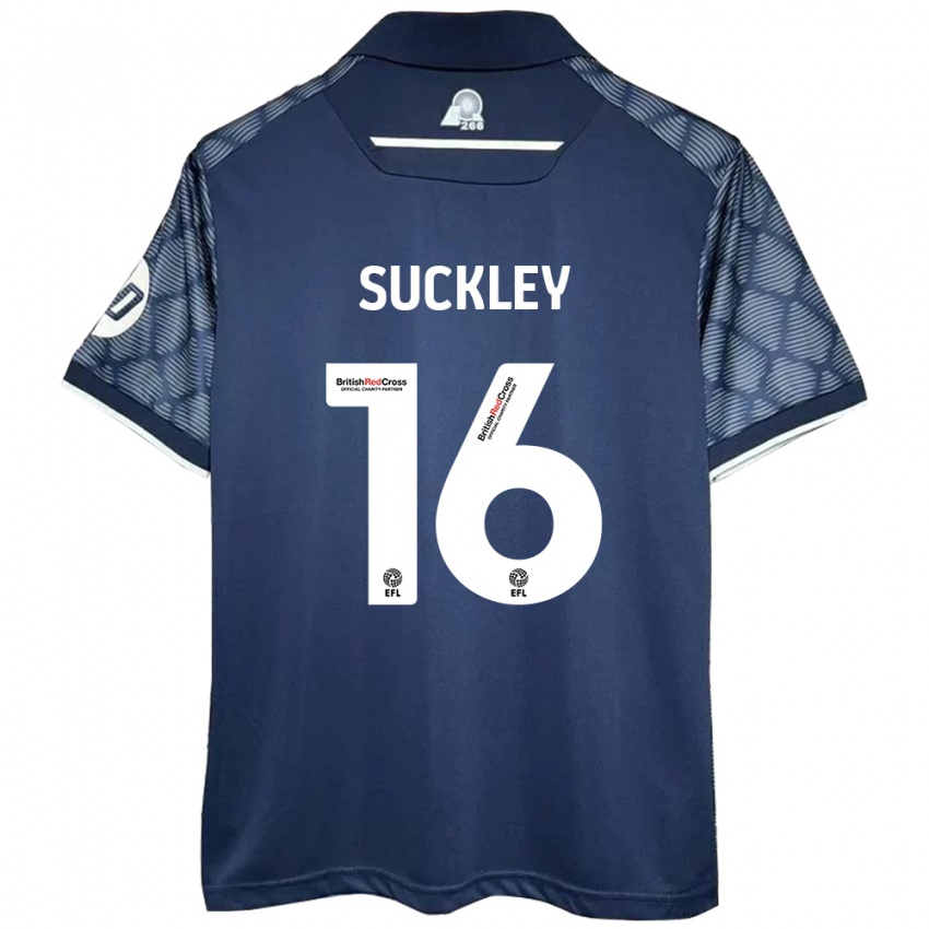 Férfi Ava Suckley #16 Fekete Idegenbeli Jersey 2024/25 Mez Póló Ing