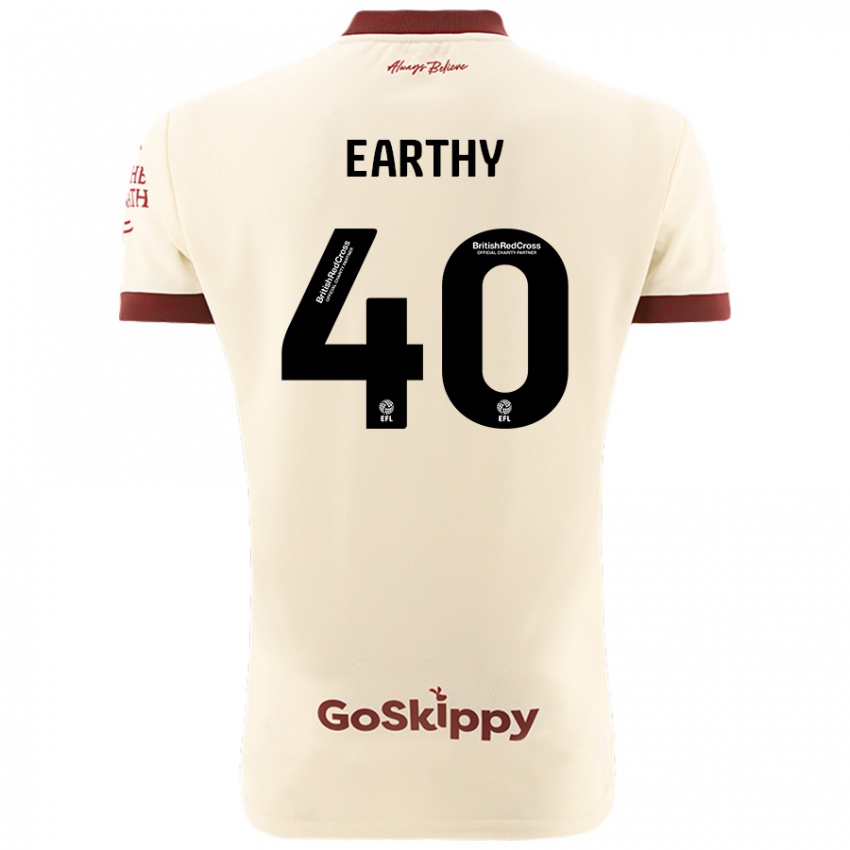 Férfi George Earthy #40 Krém Fehér Idegenbeli Jersey 2024/25 Mez Póló Ing