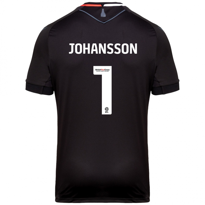 Férfi Viktor Johansson #1 Fekete Idegenbeli Jersey 2024/25 Mez Póló Ing