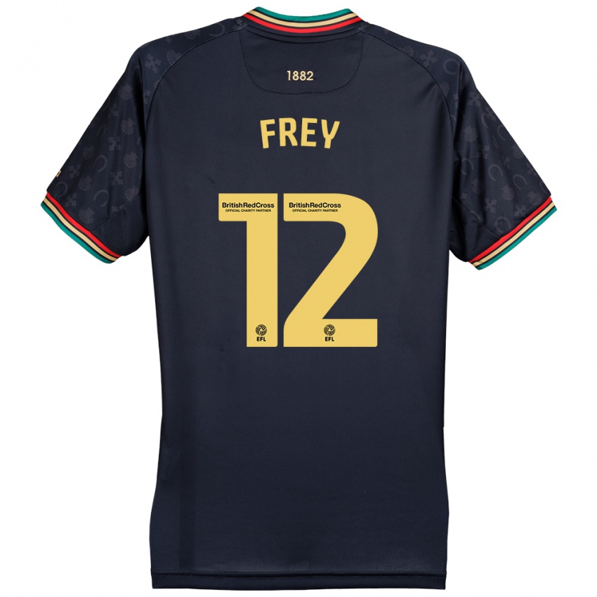 Férfi Michael Frey #12 Sötét Sötétkék Idegenbeli Jersey 2024/25 Mez Póló Ing