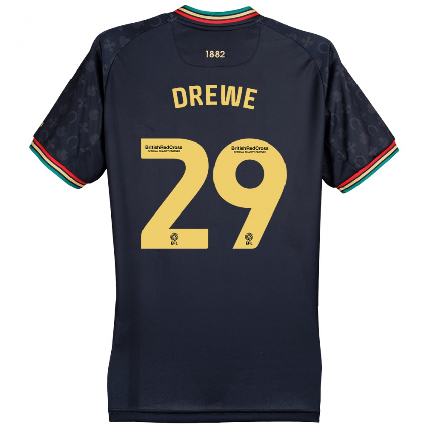 Férfi Aaron Drewe #29 Sötét Sötétkék Idegenbeli Jersey 2024/25 Mez Póló Ing