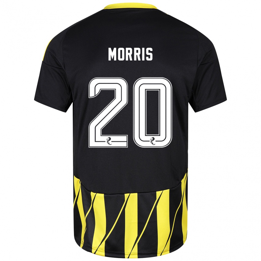 Férfi Shayden Morris #20 Fekete Sárga Idegenbeli Jersey 2024/25 Mez Póló Ing