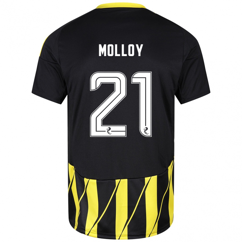 Férfi Gavin Molloy #21 Fekete Sárga Idegenbeli Jersey 2024/25 Mez Póló Ing