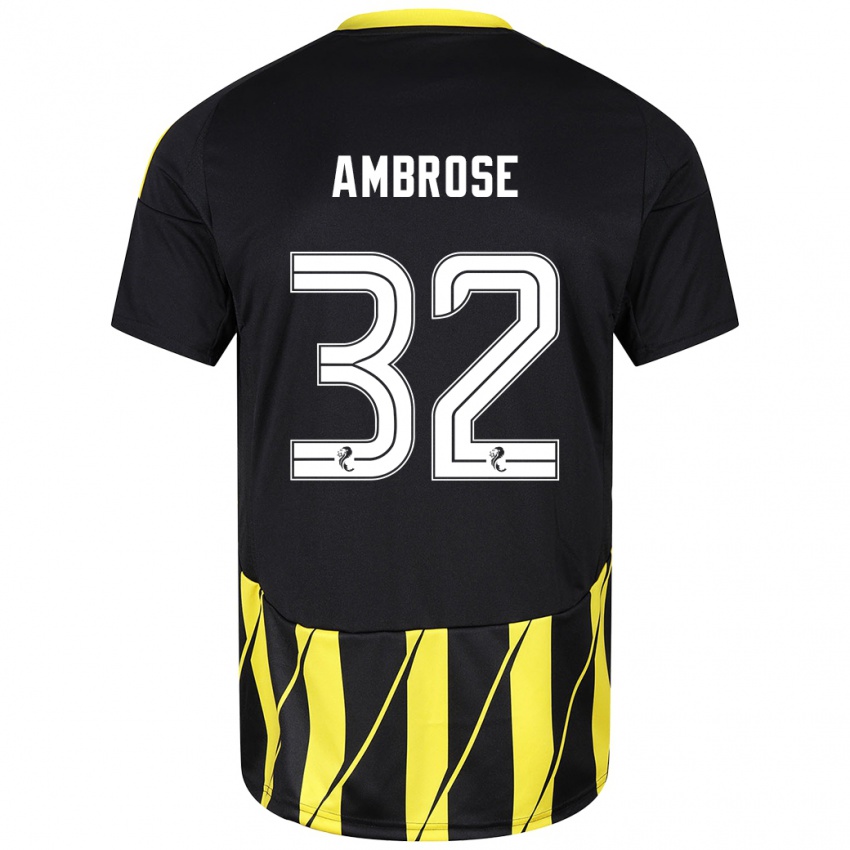 Férfi Peter Ambrose #32 Fekete Sárga Idegenbeli Jersey 2024/25 Mez Póló Ing