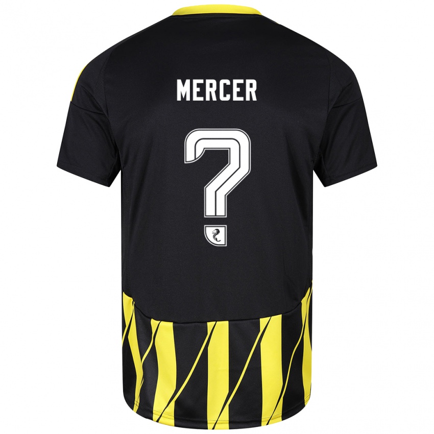 Férfi Jamie Mercer #0 Fekete Sárga Idegenbeli Jersey 2024/25 Mez Póló Ing