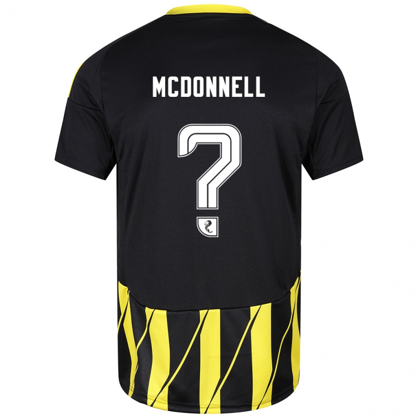 Férfi Noah Mcdonnell #0 Fekete Sárga Idegenbeli Jersey 2024/25 Mez Póló Ing