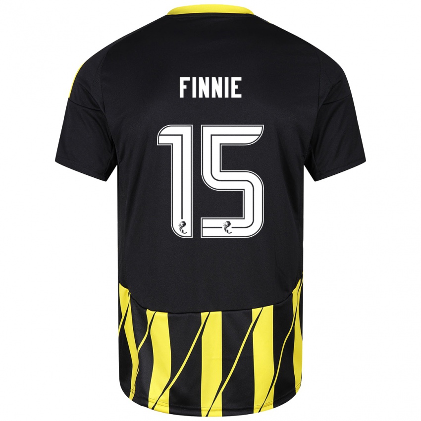 Férfi Maddison Finnie #15 Fekete Sárga Idegenbeli Jersey 2024/25 Mez Póló Ing