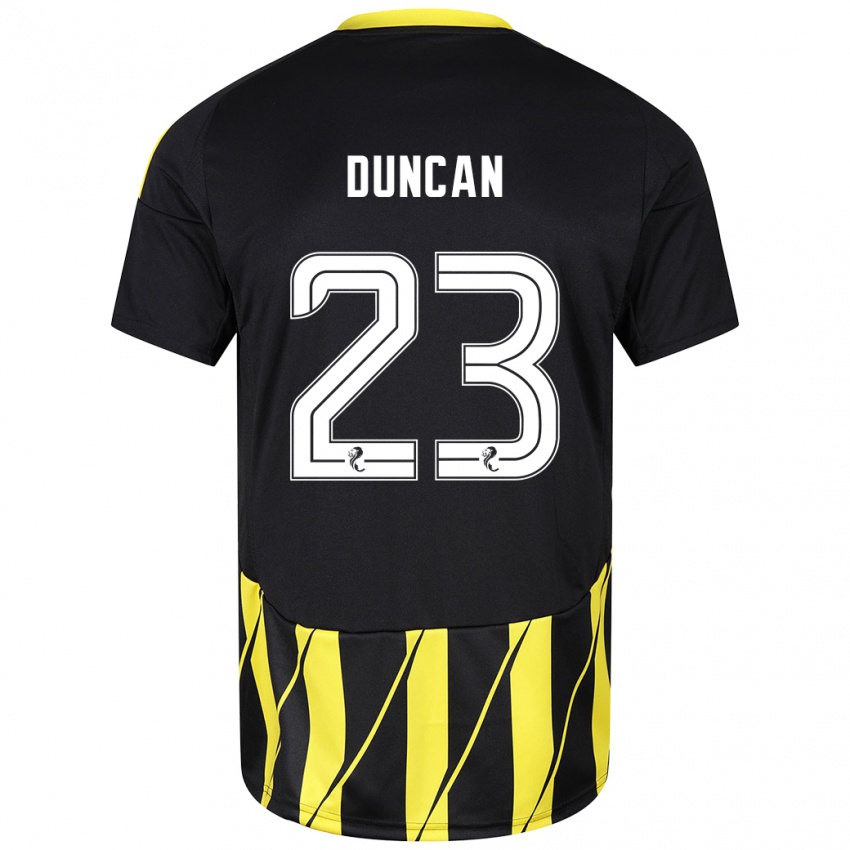 Férfi Ryan Duncan #23 Fekete Sárga Idegenbeli Jersey 2024/25 Mez Póló Ing