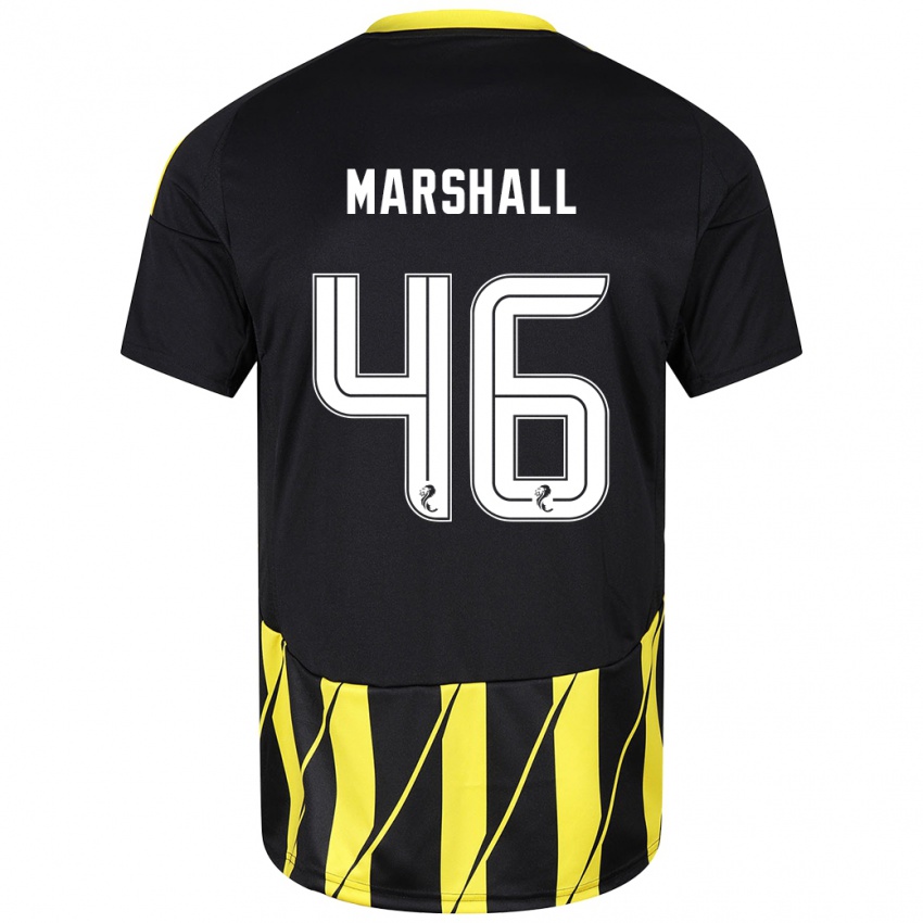 Férfi Findlay Marshall #46 Fekete Sárga Idegenbeli Jersey 2024/25 Mez Póló Ing