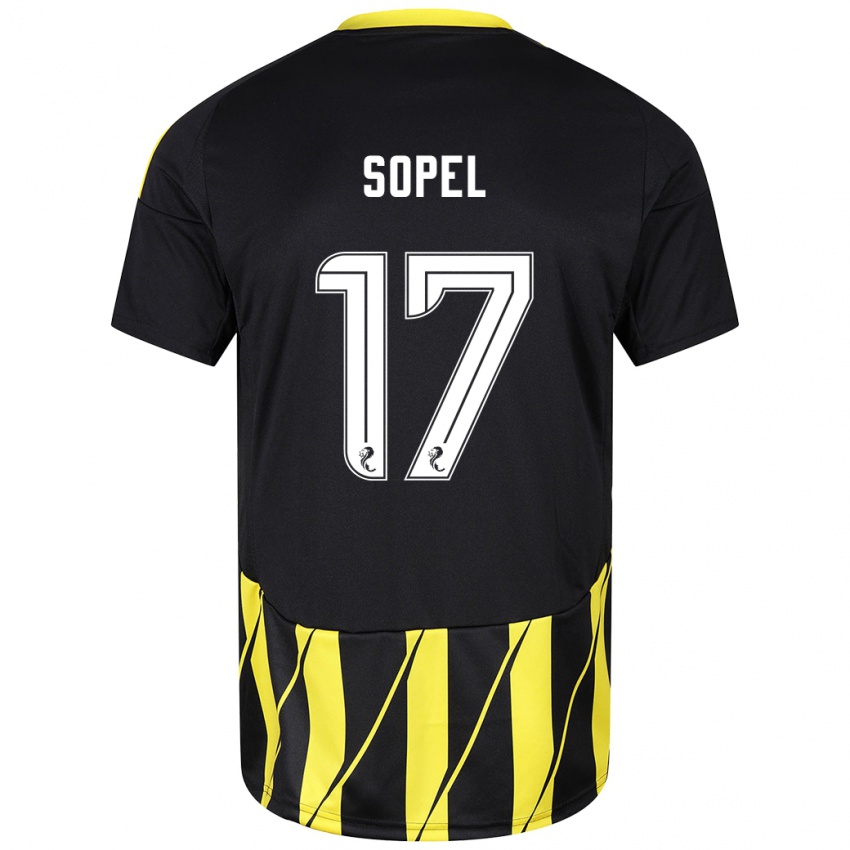 Férfi Nadia Sopel #17 Fekete Sárga Idegenbeli Jersey 2024/25 Mez Póló Ing