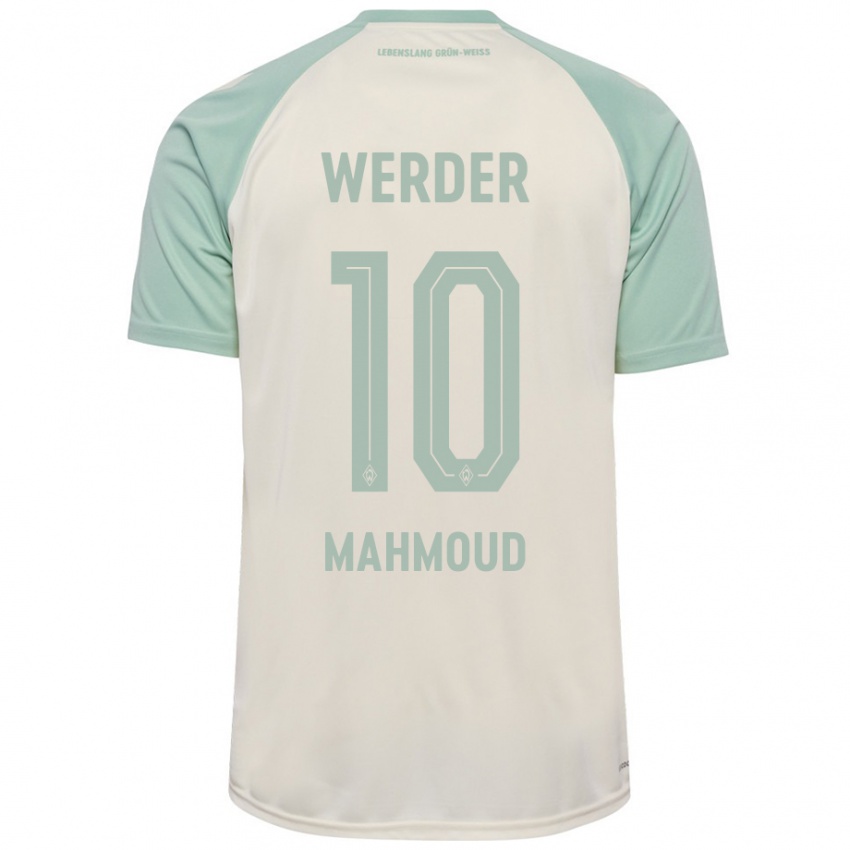 Férfi Tuana Mahmoud #10 Törtfehér Világoszöld Idegenbeli Jersey 2024/25 Mez Póló Ing