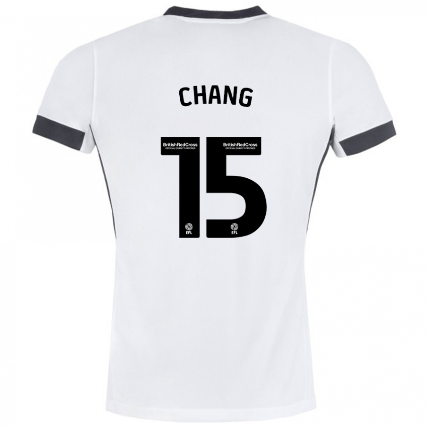 Férfi Alfie Chang #15 Fehér Fekete Idegenbeli Jersey 2024/25 Mez Póló Ing