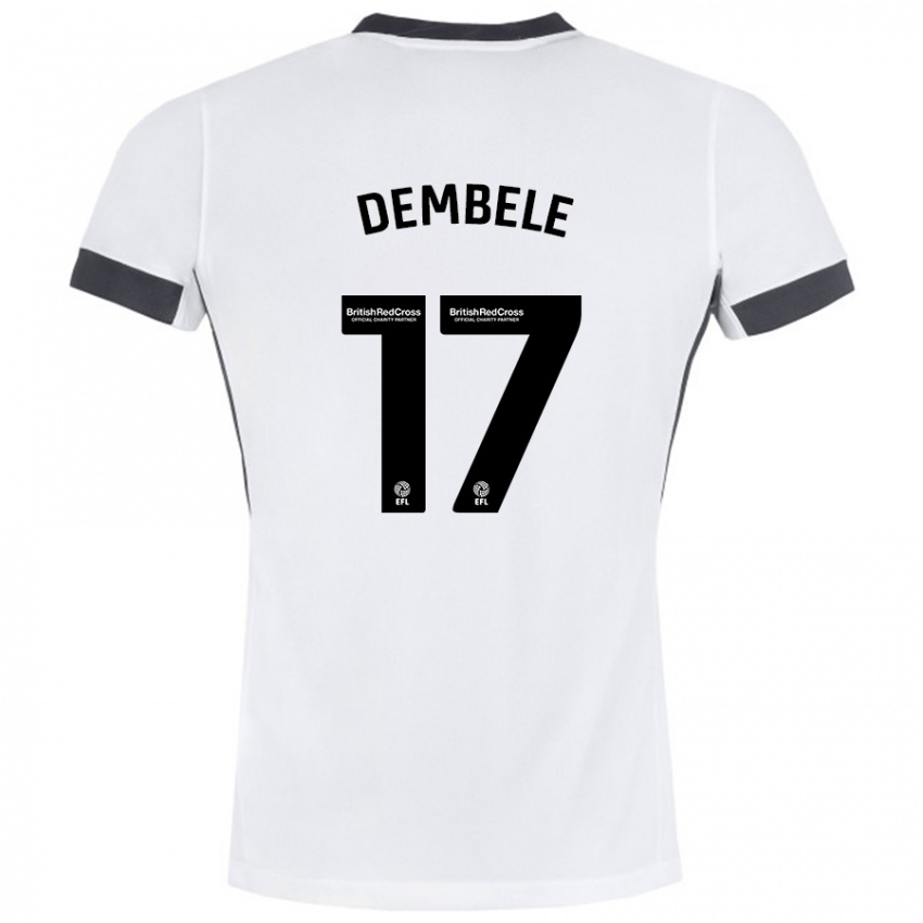 Férfi Siriki Dembélé #17 Fehér Fekete Idegenbeli Jersey 2024/25 Mez Póló Ing