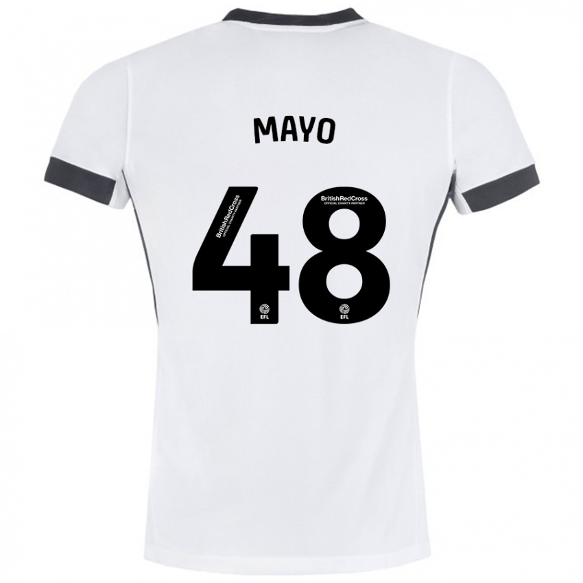 Férfi Bradley Mayo #48 Fehér Fekete Idegenbeli Jersey 2024/25 Mez Póló Ing