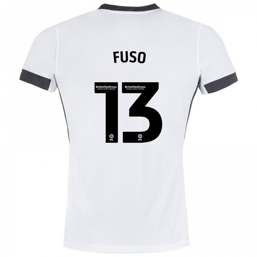 Férfi Ivana Fuso #13 Fehér Fekete Idegenbeli Jersey 2024/25 Mez Póló Ing