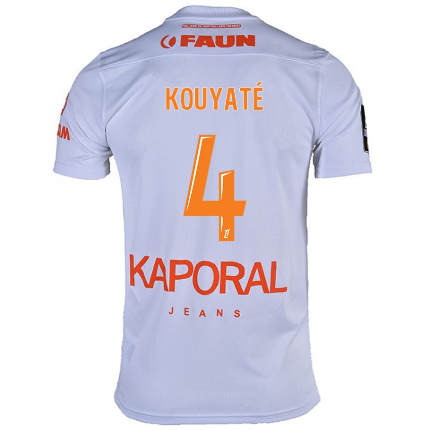 Férfi Kiki Kouyaté #4 Fehér Idegenbeli Jersey 2024/25 Mez Póló Ing