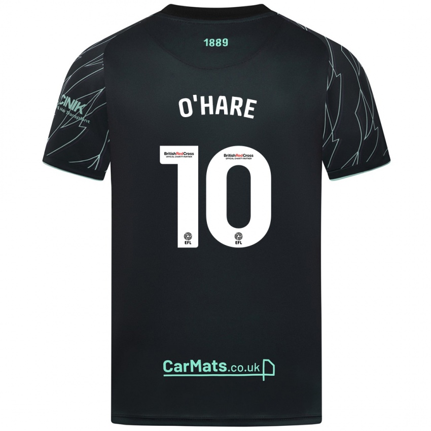 Férfi Callum O'hare #10 Fekete Zöld Idegenbeli Jersey 2024/25 Mez Póló Ing