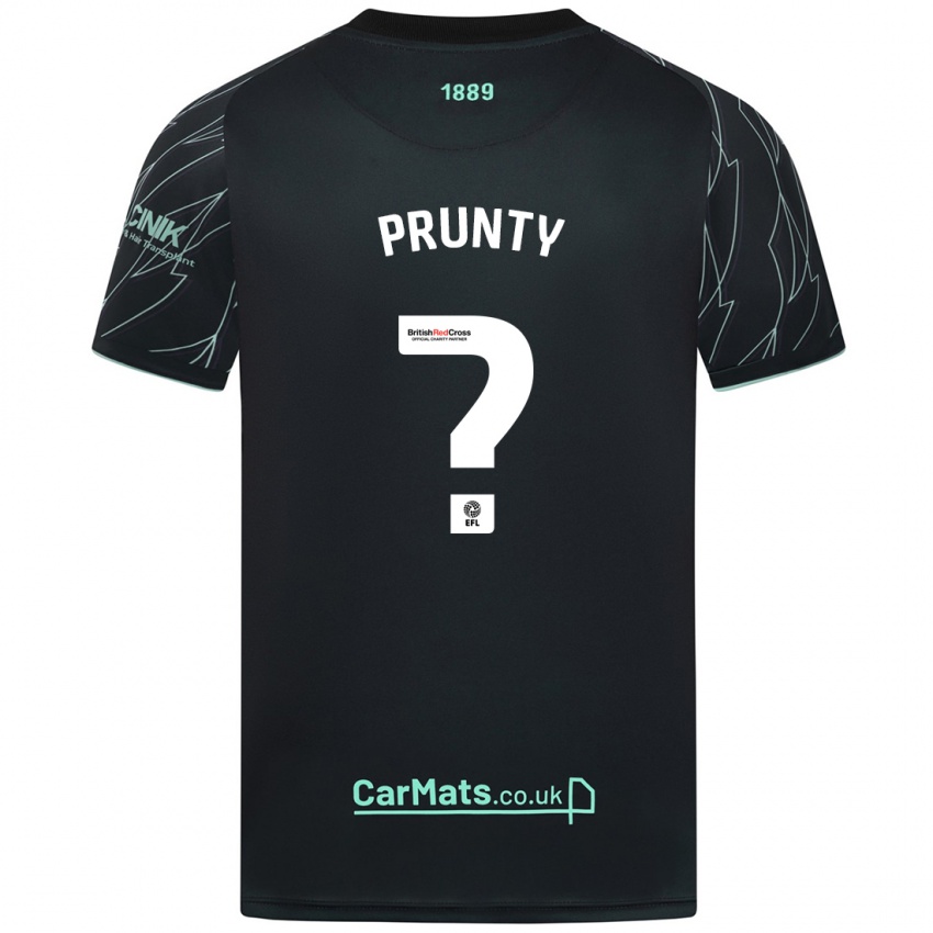 Férfi Jayden Prunty #0 Fekete Zöld Idegenbeli Jersey 2024/25 Mez Póló Ing