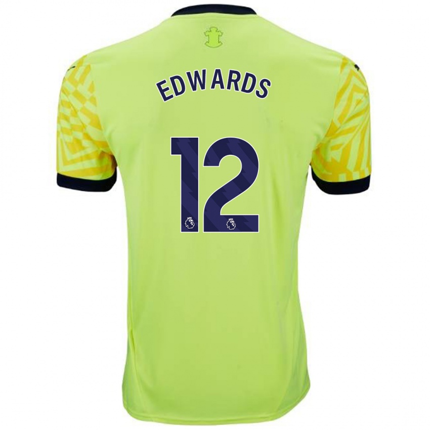 Férfi Ronnie Edwards #12 Sárga Idegenbeli Jersey 2024/25 Mez Póló Ing