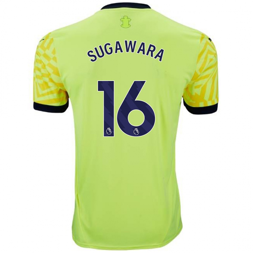 Férfi Yukinari Sugawara #16 Sárga Idegenbeli Jersey 2024/25 Mez Póló Ing