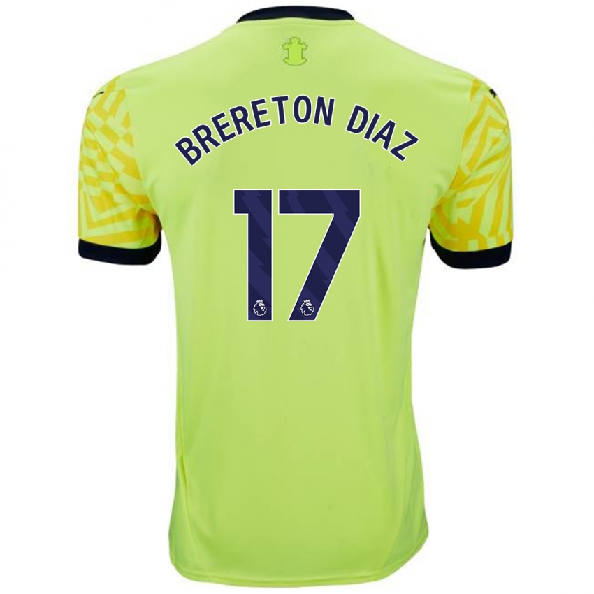 Férfi Ben Brereton Díaz #17 Sárga Idegenbeli Jersey 2024/25 Mez Póló Ing