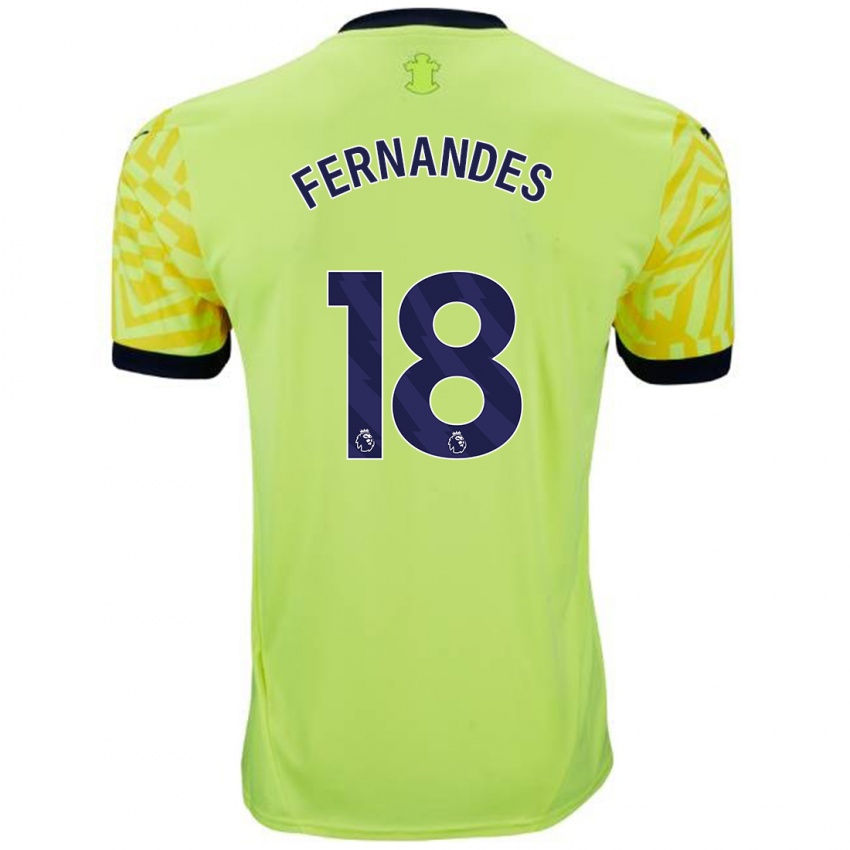 Férfi Mateus Fernandes #18 Sárga Idegenbeli Jersey 2024/25 Mez Póló Ing