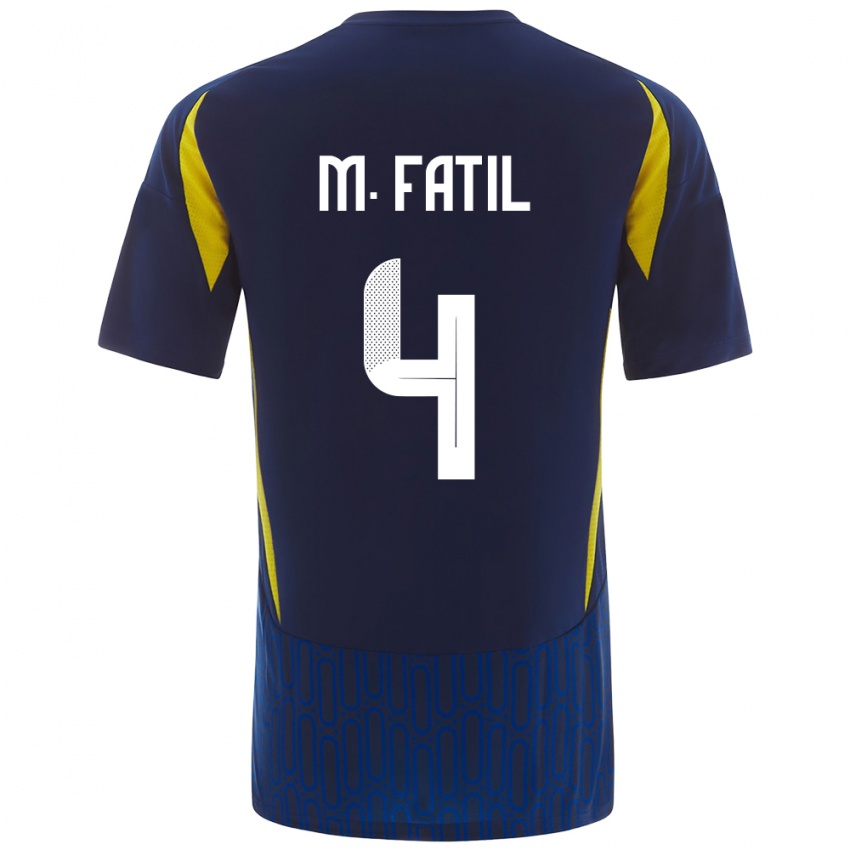 Férfi Mohammed Al-Fatil #4 Kék Sárga Idegenbeli Jersey 2024/25 Mez Póló Ing