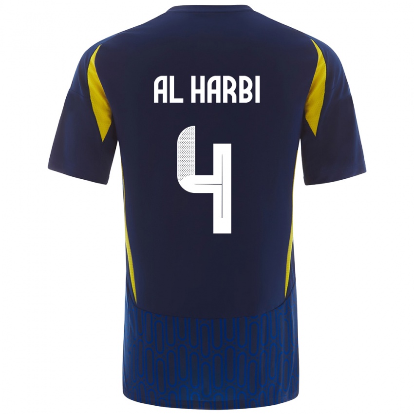 Férfi Fay Al-Harbi #4 Kék Sárga Idegenbeli Jersey 2024/25 Mez Póló Ing