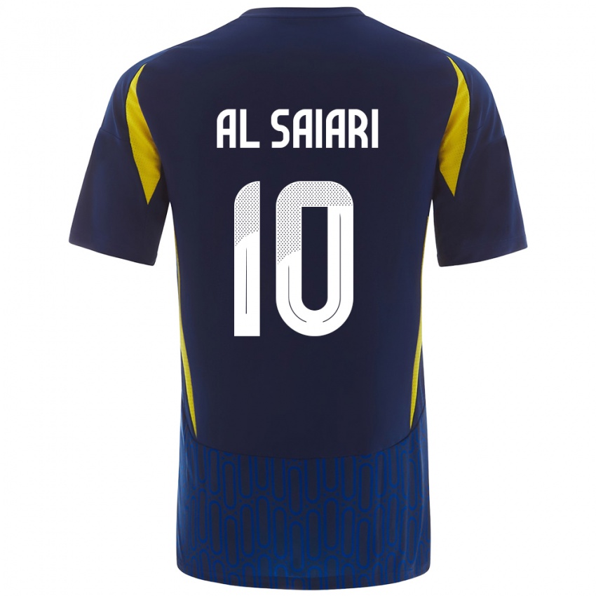 Férfi Mubarkh Al-Saiari #10 Kék Sárga Idegenbeli Jersey 2024/25 Mez Póló Ing