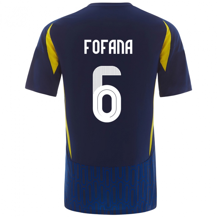 Férfi Seko Fofana #6 Kék Sárga Idegenbeli Jersey 2024/25 Mez Póló Ing