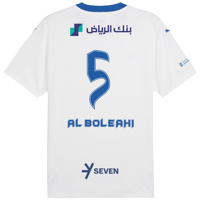 Férfi Ali Al-Boleahi #5 Fehér Kék Idegenbeli Jersey 2024/25 Mez Póló Ing