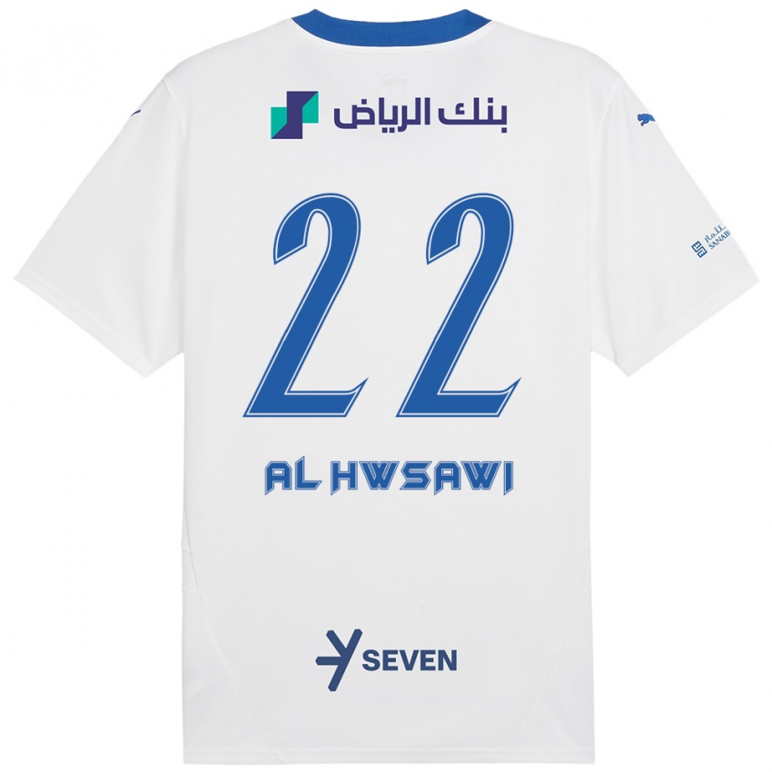 Férfi Shorouq Al-Hwsawi #22 Fehér Kék Idegenbeli Jersey 2024/25 Mez Póló Ing