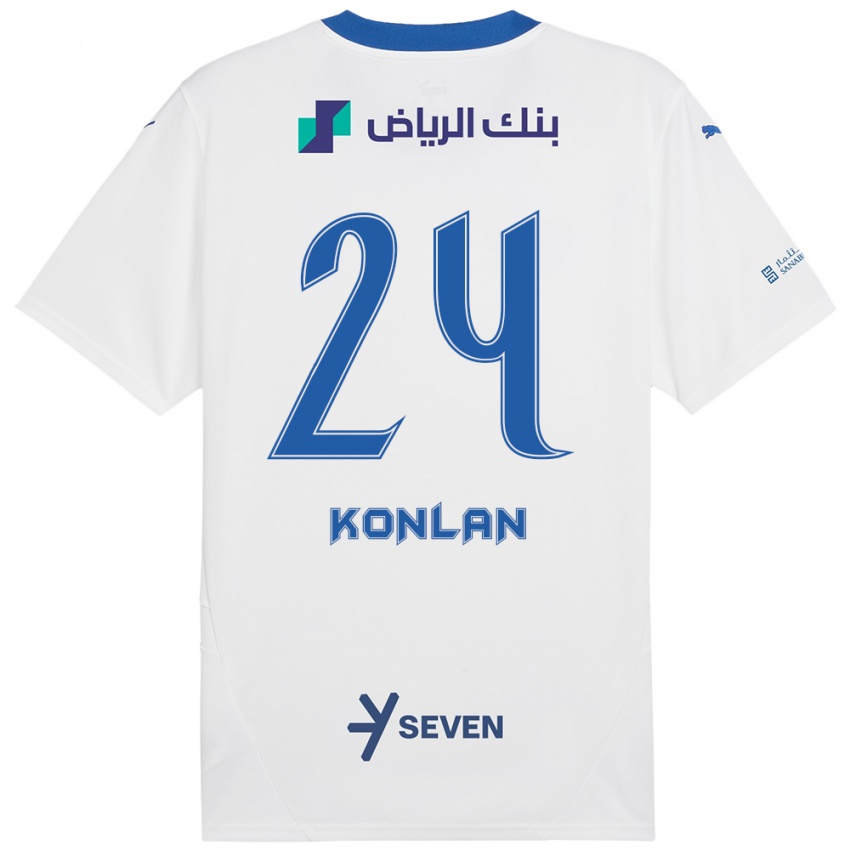 Férfi Cynthia Konlan #24 Fehér Kék Idegenbeli Jersey 2024/25 Mez Póló Ing