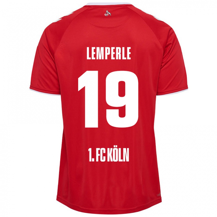 Férfi Tim Lemperle #19 Piros Fehér Idegenbeli Jersey 2024/25 Mez Póló Ing