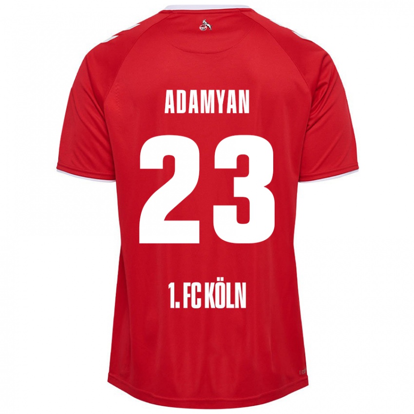 Férfi Sargis Adamyan #23 Piros Fehér Idegenbeli Jersey 2024/25 Mez Póló Ing