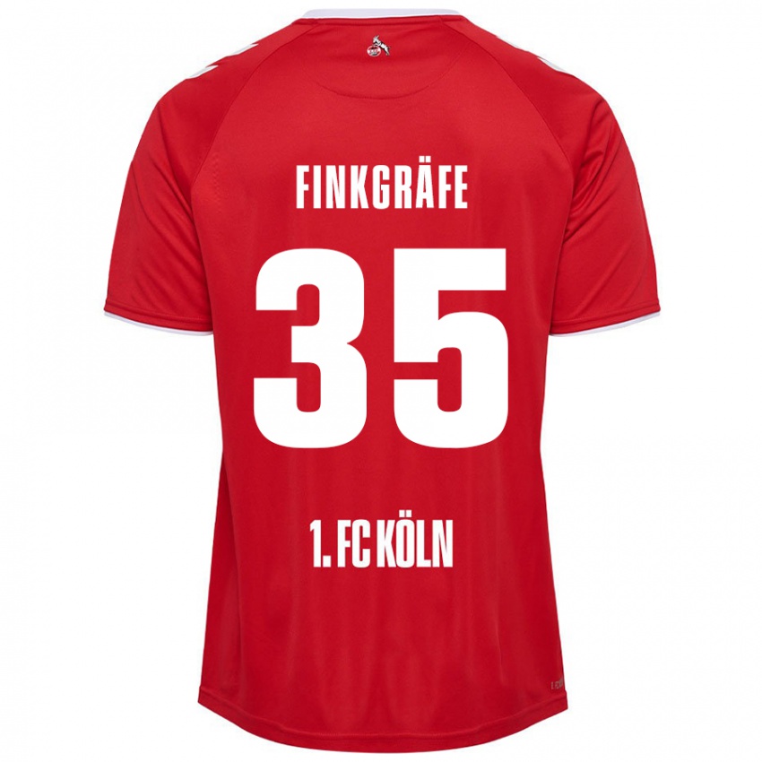 Férfi Max Finkgräfe #35 Piros Fehér Idegenbeli Jersey 2024/25 Mez Póló Ing