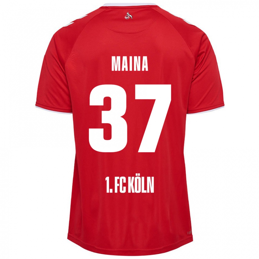 Férfi Linton Maina #37 Piros Fehér Idegenbeli Jersey 2024/25 Mez Póló Ing