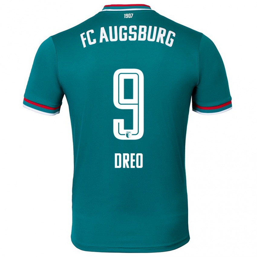 Férfi David Dreo #9 Sötétzöld Idegenbeli Jersey 2024/25 Mez Póló Ing