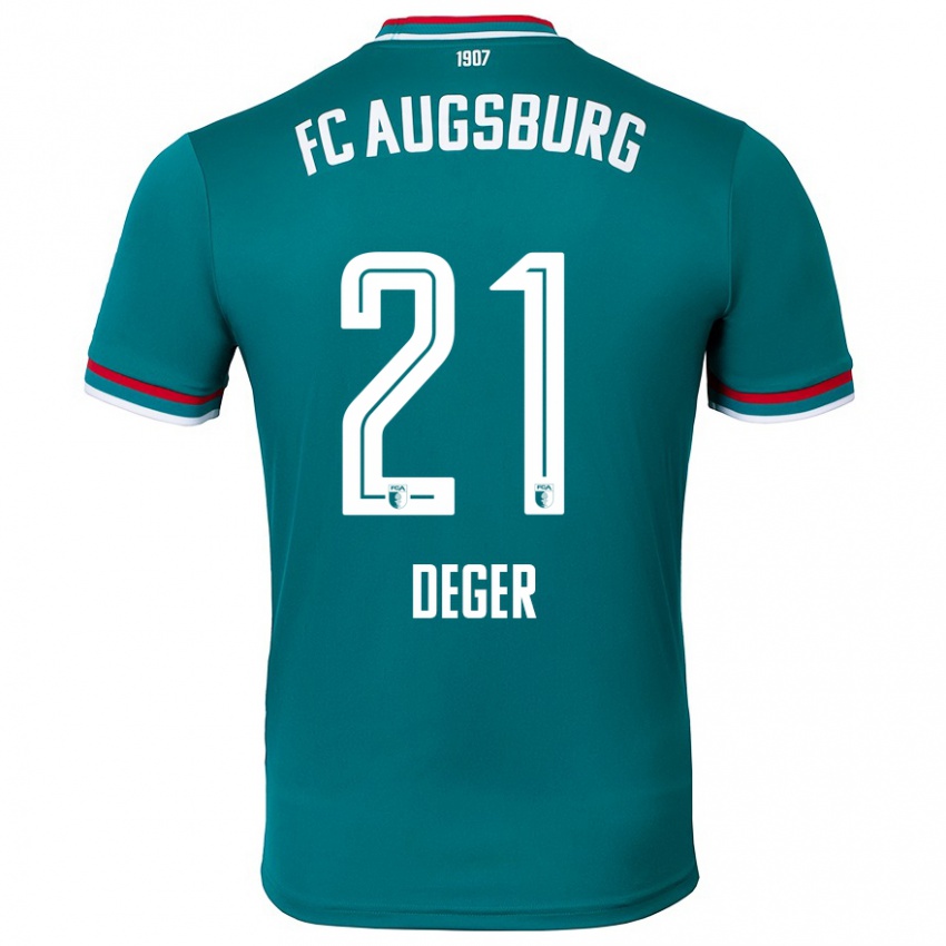 Férfi David Deger #21 Sötétzöld Idegenbeli Jersey 2024/25 Mez Póló Ing