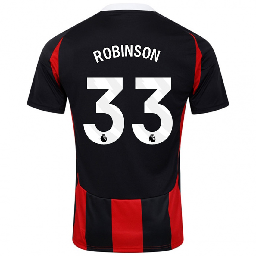 Férfi Antonee Robinson #33 Fekete Piros Idegenbeli Jersey 2024/25 Mez Póló Ing