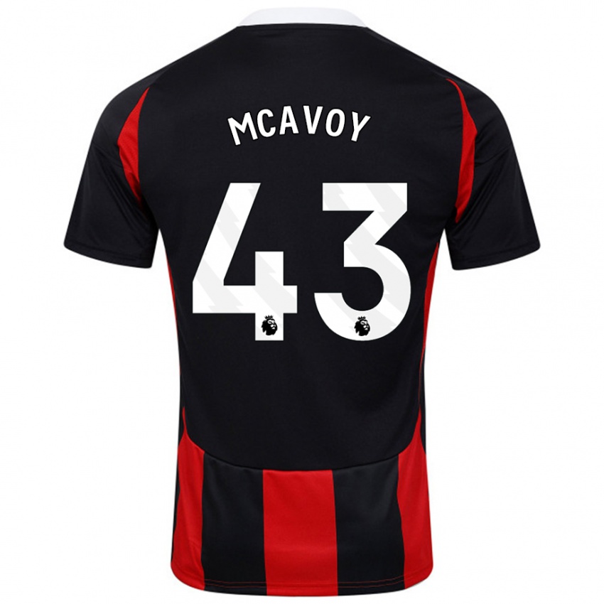 Férfi Connor Mcavoy #43 Fekete Piros Idegenbeli Jersey 2024/25 Mez Póló Ing