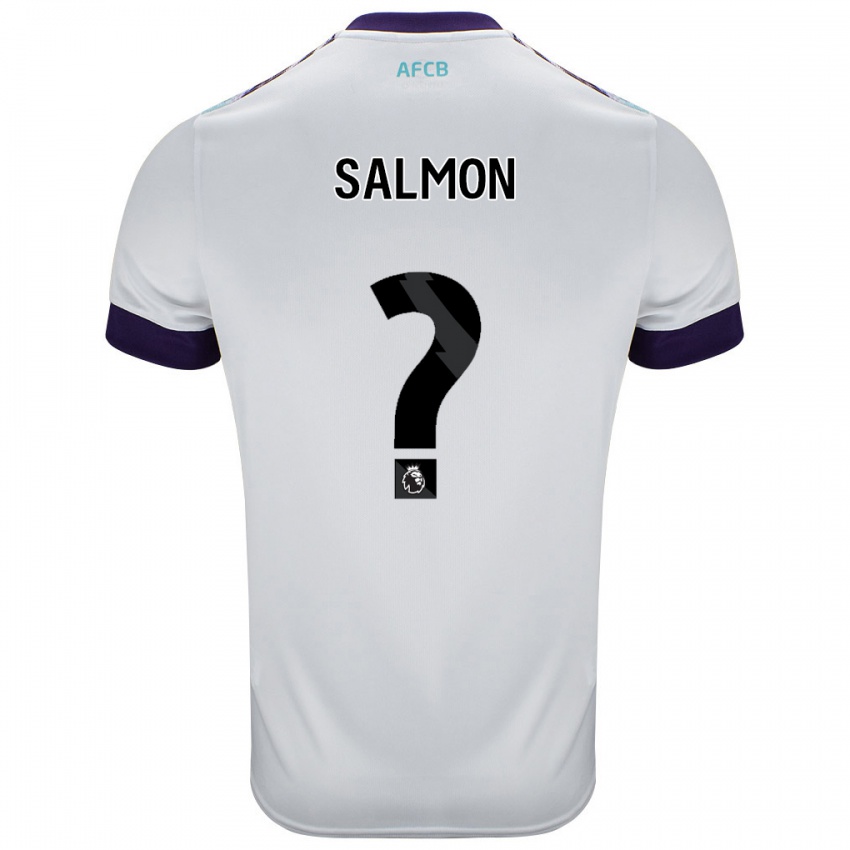 Férfi Josh Salmon #0 Fehér Zöld Lila Idegenbeli Jersey 2024/25 Mez Póló Ing